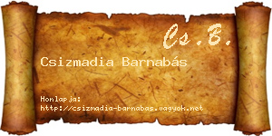 Csizmadia Barnabás névjegykártya