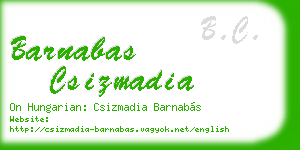 barnabas csizmadia business card
